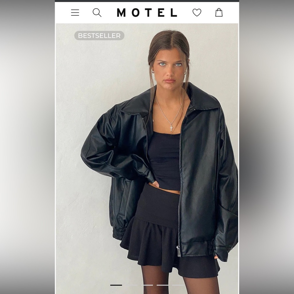 Black Leather Jacket (Vegan) MOTEL ROCKS